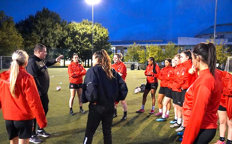 the girls at training