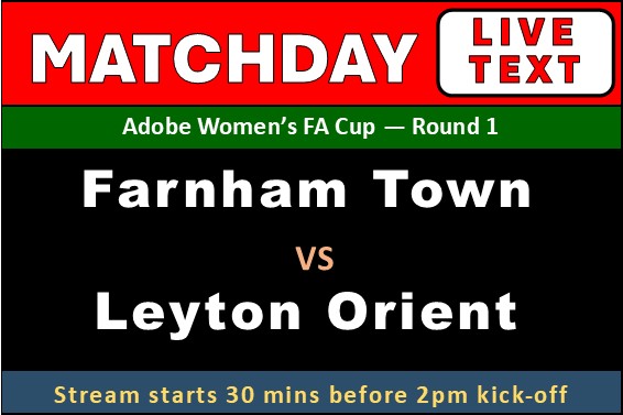 Live text banner for Farnham Town away