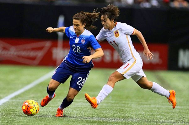 McCaffrey in action for the USWNT against China in 2015 