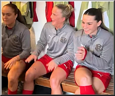 From the changing room - Georgia, Poppy and Maddie being loud!