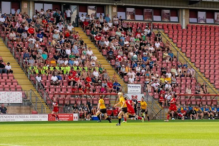 the ladies playing at the BetWright stadium at Brisbane Road