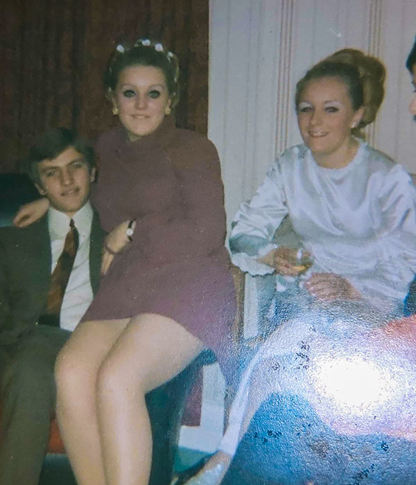 Dear old friend Susan Merrick (left) brides-maiding at my wedding.